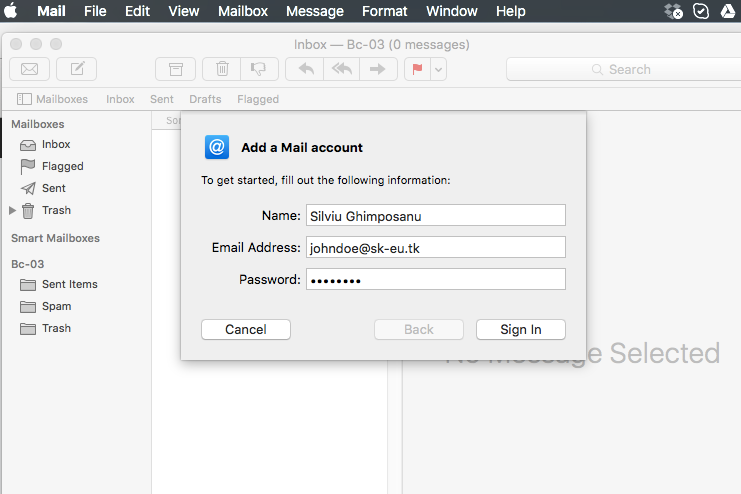 create a new mac email account